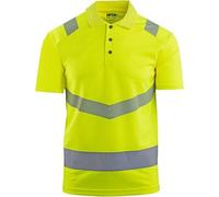 TROJAN Arco Men's Hi-Vis Polo Shirt, Yellow, Short Sleeve, Class 2 EN ISO 20471 & UPF 40+, Recycled Polyester, Moisture-Wicking, Reflective Tape, Size M, Mens Medium