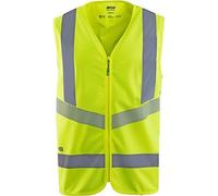 TROJAN Arco Responsible Men's Safety Hi-Vis Vest, Yellow, Class 2 EN ISO 20471, Recycled Polyester, Zip Closure, Reflective Tape, Sustainable Workwear, Size Extra Large, Mens XL