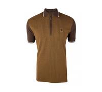 Trojan Basket Knit Zip Panel Polo TR/9031 - Chocolate Brown - Large