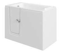 Trojan Baths Gloss White Rectangular Left-Handed Deep Soak Easy Access Bath (L)122Cm (W)65Cm