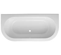 Trojan Baths Helena Gloss White Curved Left & Right-Handed Twin Ended Bath, Panel & Air Spa Set With 12 Jets (L)1700mm