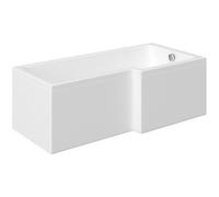 Trojan Baths Solarna White L-Shaped Right-Handed Single Ended Bath, Panel, Screen & Air Spa Set With 21 Jets (L)1700mm