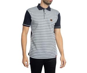 Trojan Diagonal Jacquard Panel Heavy Cotton Interlock Short Sleeve Polo TR/8976 Navy