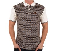 Trojan Diamond Jacquard Panel Polo Ecru