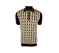 Trojan Geometric Panel Zip Fine Gauge Tee/T-Shirt TR/8963 XXL Chocolate