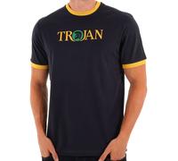Trojan Men's Logo Ringer T-Shirt, Blue