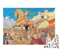 Trojan Horse Puzzle for Adults 1000Pc Recyclable Paper Epic Battle Jigsaw Puzzles Educational Game Challenge Ideal for Family And Friends Gifts 70x50cm/1000pcs