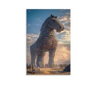Trojan Horse Wall Decor Poster Greek Army Giclee Canvas Prints Modern Wall Art Modern Decor Hanging for Living Room Bedroom Home Decorations 12x18inch(30x45cm)