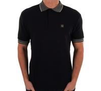 Trojan Jacquard Collar Polo Black
