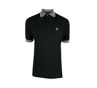 Trojan Jacquard Collar Textured Polo Shirt TR/8983 Black