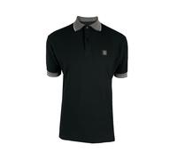 Trojan Jacquard Collar Textured Polo Shirt TR/8983 Black