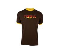 Trojan Logo Ringer Tee TC/1014 Chocolate