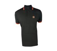 Trojan Men's Basket Knit Plain Panel Short-Sleeved Polo Shirt - TR/9032 Black