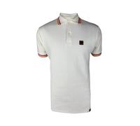 Trojan Men's Basket Knit Plain Panel Short-Sleeved Polo Shirt - TR/9032 Ecru