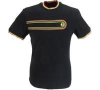 Trojan Mens Black Retro Print Ringer T Shirt