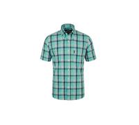 Trojan Men's Classic Check Button Down Short Sleeved Shirt -TC/1061 Turquoise