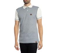 Trojan Men's Diagonal Jacquard Panel Polo Shirt, White