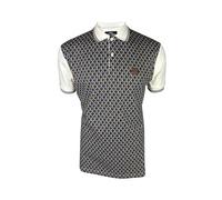 Trojan Men's Diamond Jacquard Panel Polo Shirt, Ecru, 3XL