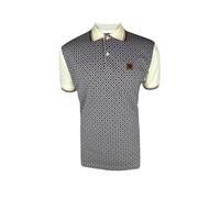 Trojan Men's Diamond Panel Short-Sleeve Polo Shirt - TR/9072 Ecru