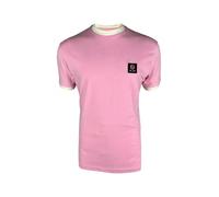 Trojan Men's Flag Badge Ringer Short-Sleeved T-Shirt - TR/9086 Pink