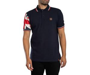 TROJAN Mens Flag Sleeve Pique Polo (UK, Alpha, L, Regular, Regular, Navy)