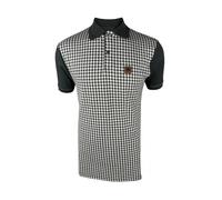 TROJAN Mens Houndstooth Panel Polo (UK, Alpha, XXL, Regular, Regular, Charcoal)