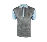 Trojan Men's Jacquard Panel Zip Short-Sleeved Polo Shirt - TR/9030