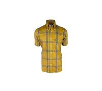 Trojan Men's Large Check Button Down Short Sleeved Shirt - TC/1062 Mustard