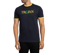 Trojan Men's Logo Ringer T-Shirt, Blue