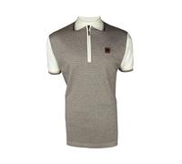 Trojan Men's Mini Houndstooth Zip Panel Short-Sleeve Polo Shirt - TR/9071