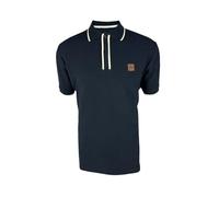 Trojan Men's Ottoman Stripe Trim Short-Sleeve Polo Shirt - TR/9080 Navy