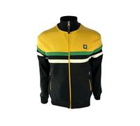 TROJAN Mens Panel Stripe Track Top (UK, Alpha, L, Regular, Regular, Black)