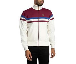 TROJAN Mens Panel Stripe Track Top (UK, Alpha, XL, Regular, Regular, Ecru)