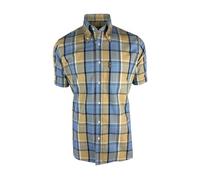 Trojan Men's Pastel Check Short-Sleeved Shirt with Free Matching Pocket Square - TC/1045