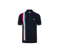 Trojan Men's Racing Stripe Fine Gauge Polo Pure Cotton Regular Fit - TR/9063 Navy