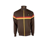 Trojan Men's Retro Stripe Long-Sleeved Cotton Track Top - TR/9002 Chocolate