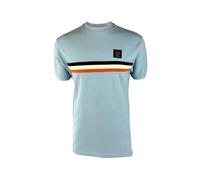 TROJAN Mens Retro Stripe Pique Tee (UK, Alpha, 4XL, Regular, Regular, Powder)