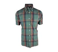 Trojan Men's Short Sleeve Shirt Large Check with Free Matching Pocket Square - TC/1048