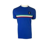 Trojan Men's Stripe Front 100% Cotton Short-Sleeved T-Shirt TR/9085 Cobalt