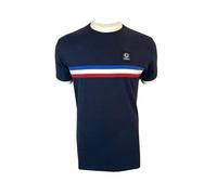 Trojan Men's Stripe Front 100% Cotton Short-Sleeved T-Shirt TR/9085 Navy