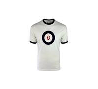 Trojan Men's Target Logo Ringer Short-Sleeved T-Shirt - TR/9090 Ecru