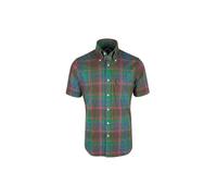 Trojan Men's Tartan Check Button Down Short Sleeved Shirt - TC/1063 Chocolate