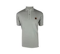 Trojan Men's Textured Stripe Rib Short Sleeve Polo Shirt - TR/9081 Grey