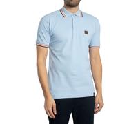 Trojan Three Colour Tipped Pique Polo Powder Blue