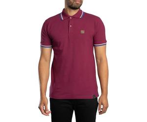 TROJAN Mens Three Colour Tipped Pique Polo (UK, Alpha, XL, Regular, Regular, Port)