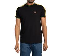 Trojan Men's Three Colour Tipped Pique T-Shirt, Black