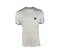TROJAN Mens Three Colour Tipped Pique tee (UK, Alpha, XXL, Regular, Regular, Ecru)