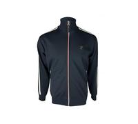 Trojan Men's Twin-Stripe Contrast Zip Long-sleeved Track Top - TR/9050 Navy