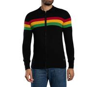 TROJAN Mens Zip Stripe Cardigan (UK, Alpha, M, Regular, Regular, Black)