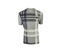 Trojan Oversize Check Panel Tee TR/8882 XXL Melange Grey